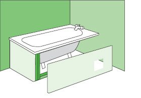 Поместите большую панель на предназначенное ей место и убедитесь в соблюдении прямых углов и в устойчивости конструкции.